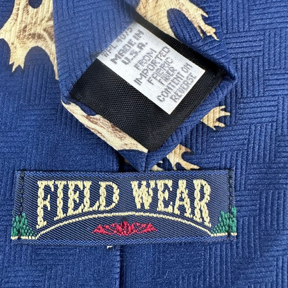 Vintage Field Wear Tie Navy Leaf Mallard‎ Ducks Outdoors Novelty Hunter